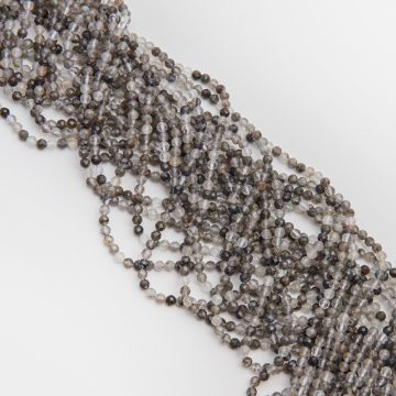 Kryształ górski z rutylem kulka fasetowana 4mm