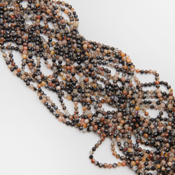 Czarny turmalin kulka fasetowana 4mm