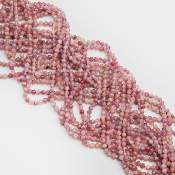 Różowy turmalin kulka fasetowana 4mm
