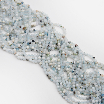 Akwamaryn kulka fasetowana 4mm