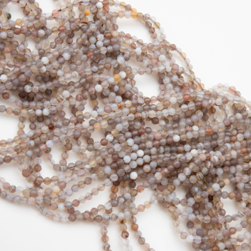 Agat bostwana kulka fasetowana 2,5mm