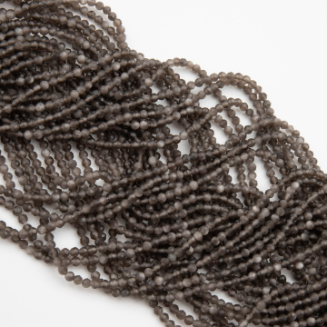 Srebrny obsydian kulka fasetowana 2,5mm