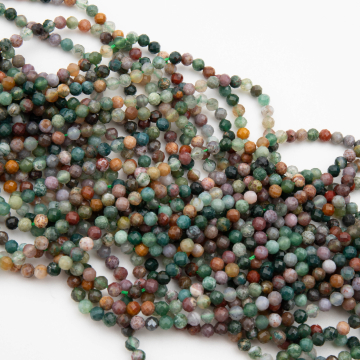 Agat indyjski kulka fasetowana 3mm