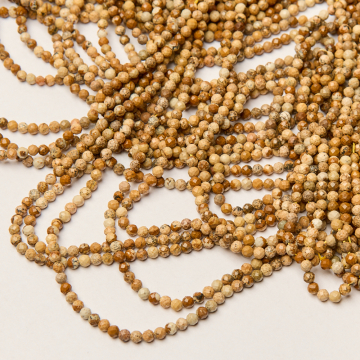 Jaspis krajobrazowy kulka fasetowana 3,5mm