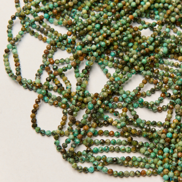 Turkus afrykański kulka fasetowana 3,5mm