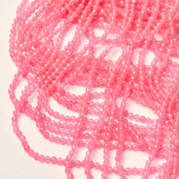 Jadeit różowy kulka fasetowana 3mm