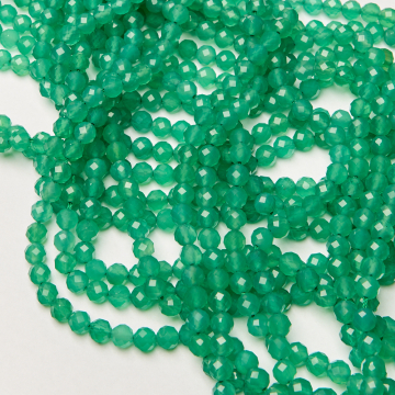 Agat zielony kulka fasetowana 6mm