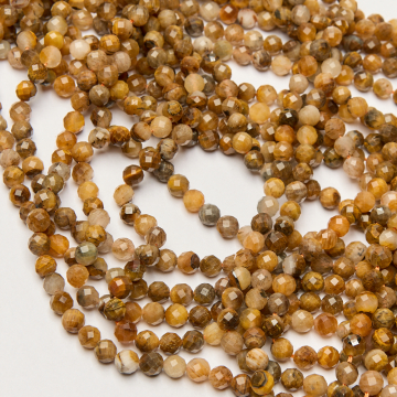 Tygrysie oko kulka fasetowana 6mm