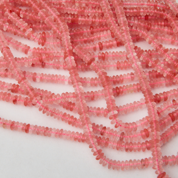 Kryształ górski arbuzowy dysk fasetowany 2x5mm