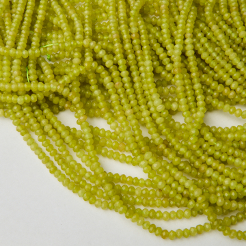 Jadeit limonkowy oponka fasetowana 4x3mm