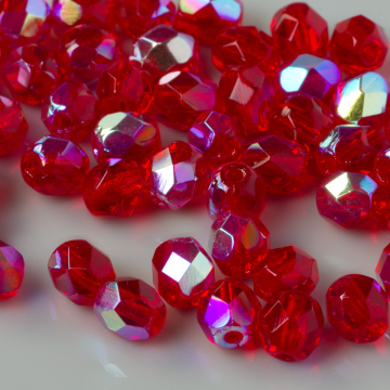 Fire Polish Siam Ruby AB (X90080) 4mm