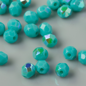 Fire Polish Opaque - Turquoise AB (X63130) 4mm