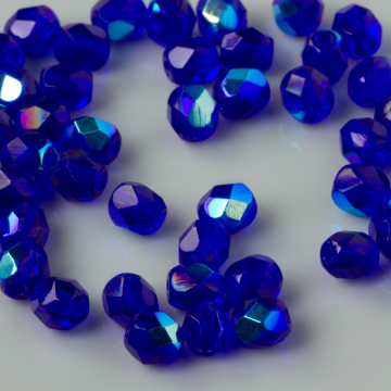 Fire Polish Mid. Cobalt AB (X30080) 4mm