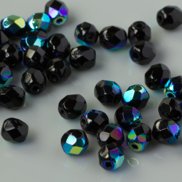 Fire Polish Jet AB (X23980) 4mm