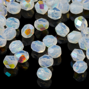 Fire Polish Milky White AB (X01000) 4mm