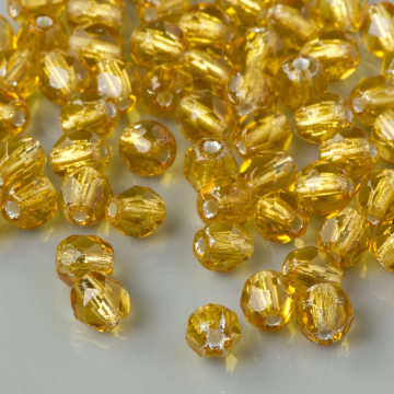 Fire Polish Silver Lined - Topaz (SL10060) 4mm