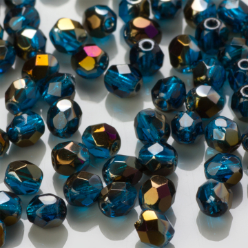 Fire Polish Purple Iris - Capri Blue (PR60080) 4mm