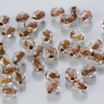 Fire Polish Brown Lined - Crystal (LC44818) 4mm