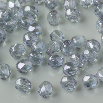 Fire Polish Crystal Luster - Transparent Blue (LB00030) 4mm