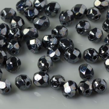 Fire Polish Hematite (L23980) 4mm