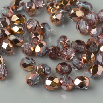 Fire Polish Copper - Lt. Sapphire (C30020) 4mm