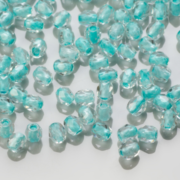 Fire Polish Green Turquoise Lined - Crystal (LC44858) 3mm