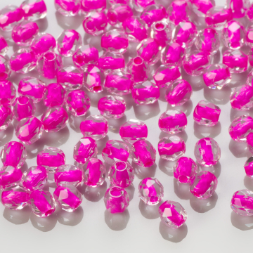 Fire Polish Rose Lined - Crystal (LC44877) 3mm