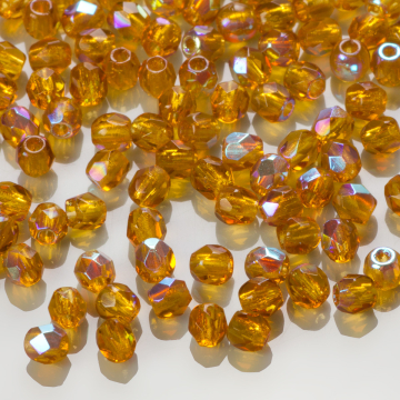 Fire Polish Dark Topaz AB (X10100) 3mm