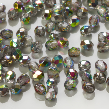 Fire Polish Luster -Pink/Crystal (91001CR) 3mm