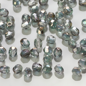 Fire Polish Luster - Green/Crystal (91003CR) 3mm