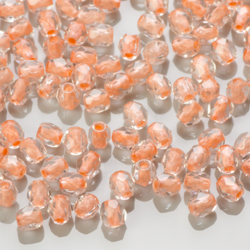 Fire Polish Rose/Orange Lined - Crystal (LC44887) 3mm