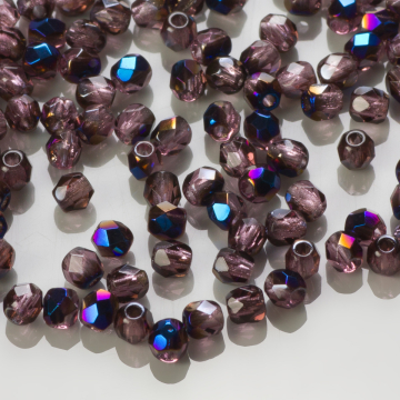 Fire Polish Blue Iris - Amethyst (BR20060) 3mm