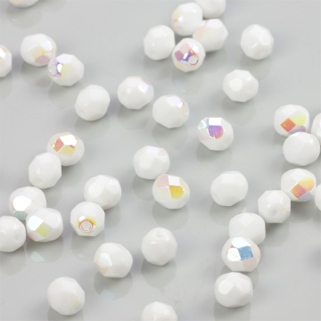 Fire Polish Opaque White AB (X03000) 6mm