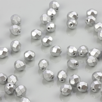 Fire Polish Matte - Metallic Silver (K0170JT) 6mm