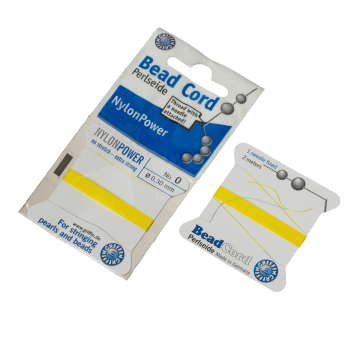 Nitka do pereł Nylon Power z igłą yellow 0,3mm