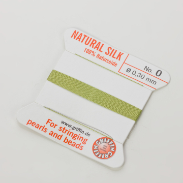 Nici jedwabne z igłą jade green 0,3mm