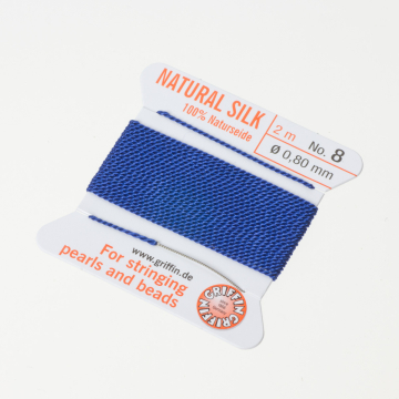Nici jedwabne z igłą dark blue 0.8mm