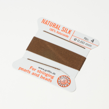 Nici jedwabne z igłą brown 0.6mm