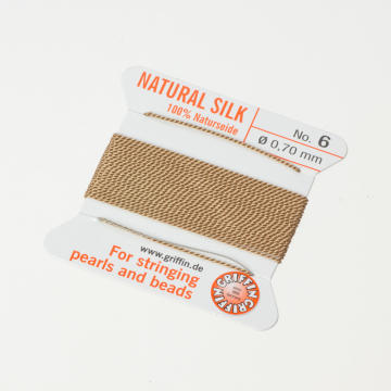 Nici jedwabne z igłą beige 0,7mm