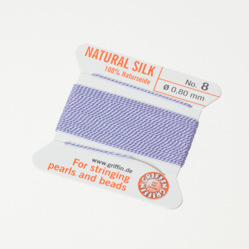 Nici jedwabne z igłą lilac 0,8mm