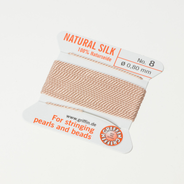 Nici jedwabne z igłą light pink 0,8mm