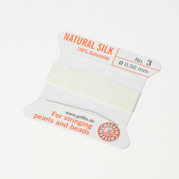 Nici jedwabne z igłą white 0,5 mm