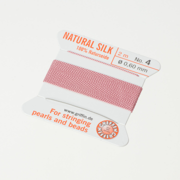 Nici jedwabne z igłą dark pink 0,6mm