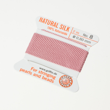 Nici jedwabne z igłą dark pink 0,8mm