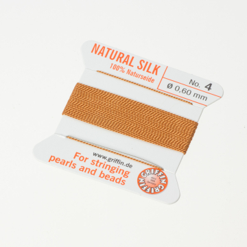 Nici jedwabne z igłą cornelian 0,6mm