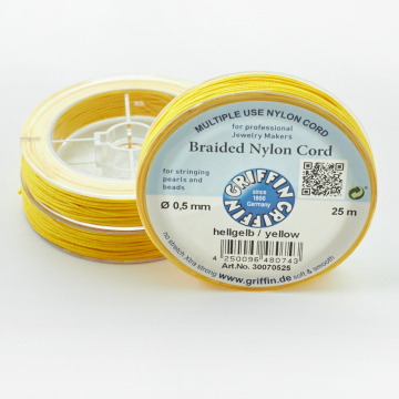 Griffin nylonowy sznurek do makramy yellow 0,5mm