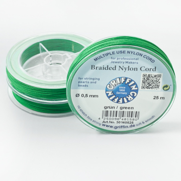 Griffin nylonowy sznurek do makramy green 0,5mm