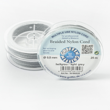 Griffin nylonowy sznurek do makramy light grey 0,5mm
