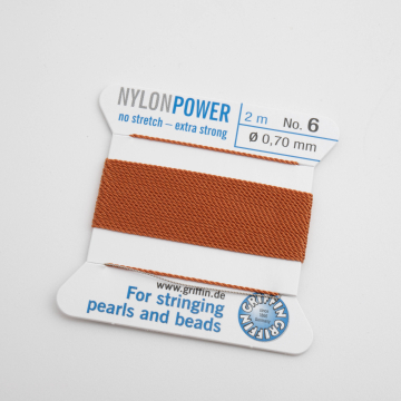 Nici Nylon Power z igłą cornelian 0,7mm