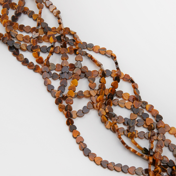 Tygrysie oko serce płaskie 6mm